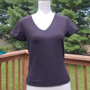 Jordache black sweater knit crop top vintage Large